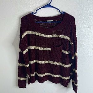 White and Burgundy sweater